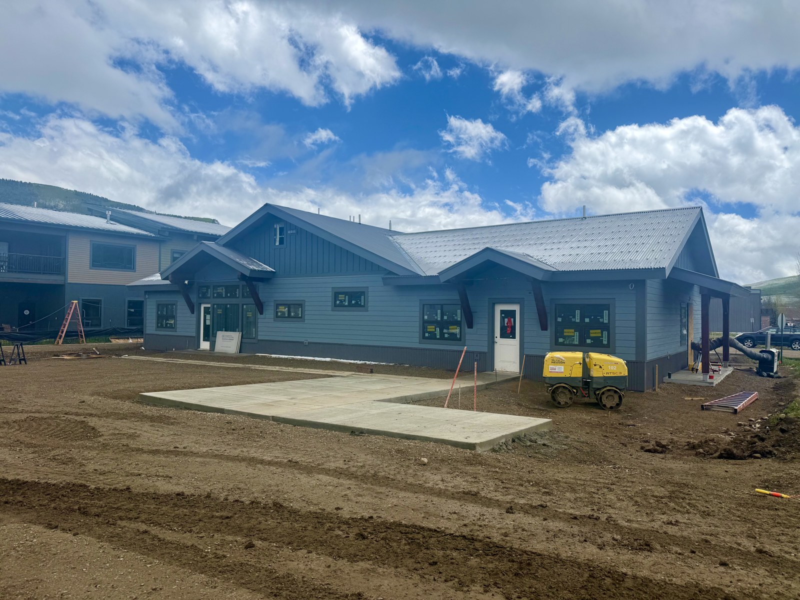 The new Cement Creek hospital seen from the front lot